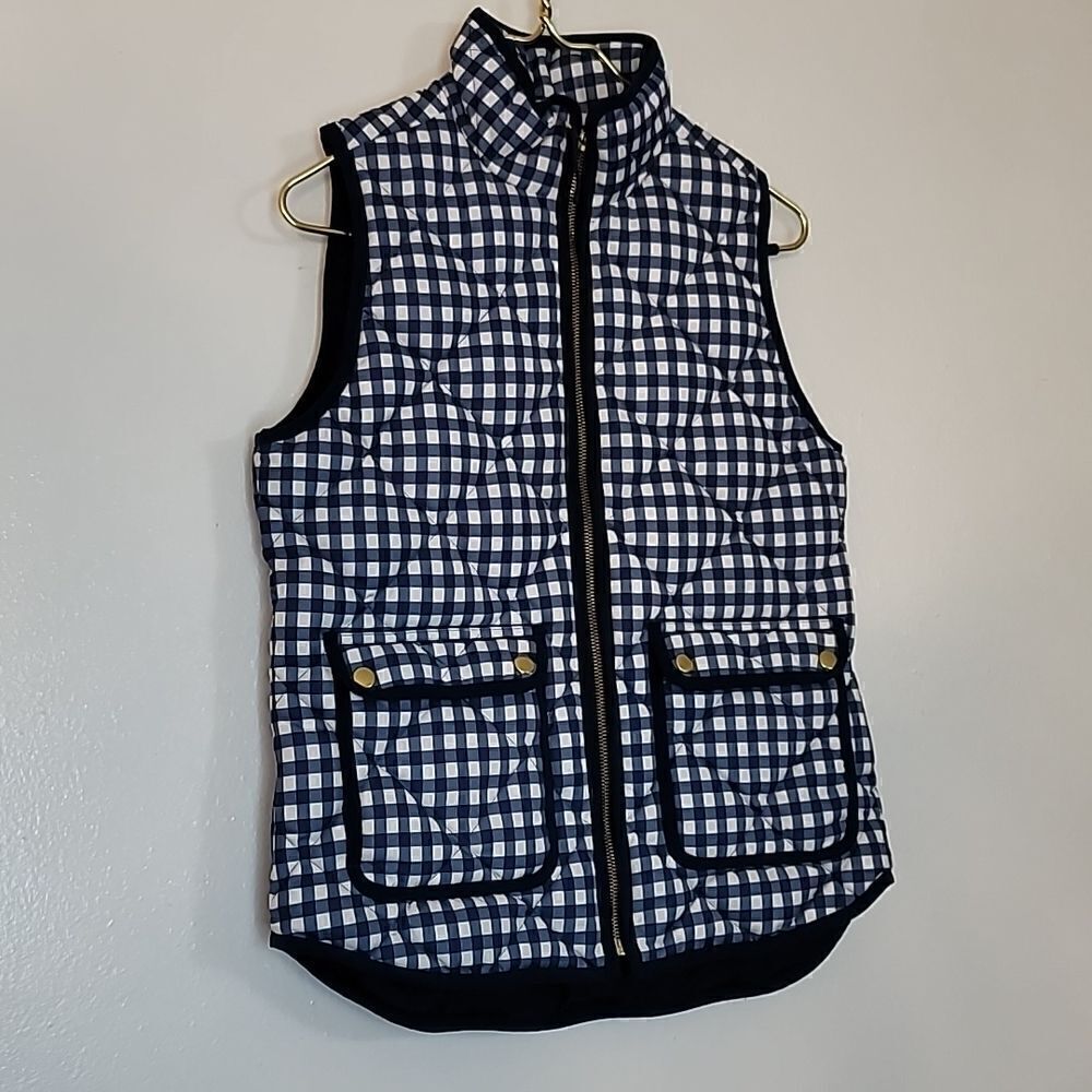 J.Crew Excursion Vest Navy Gingham - Picture 3 of 9
